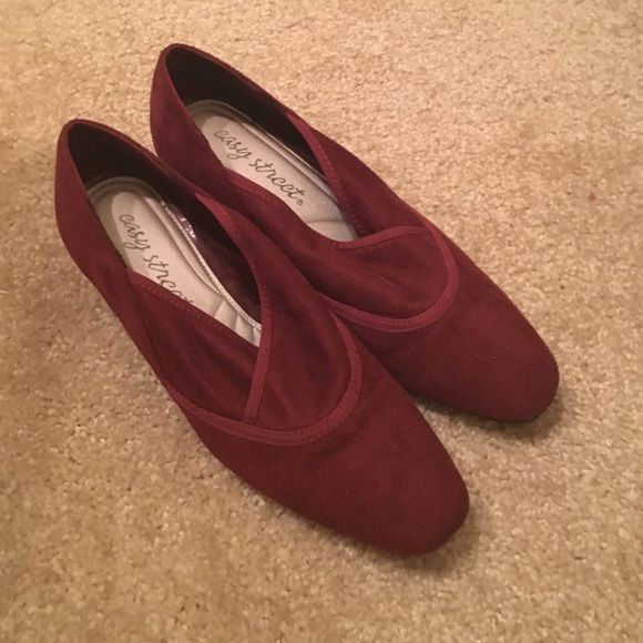 Shoes - Dark red suede heels